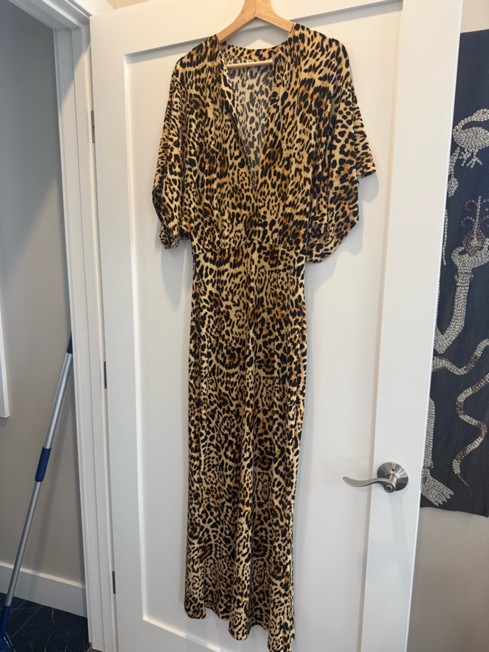 Norma Kamali Leopard-Print Obie Gown in Creamy Cat - Picture 3 of 6
